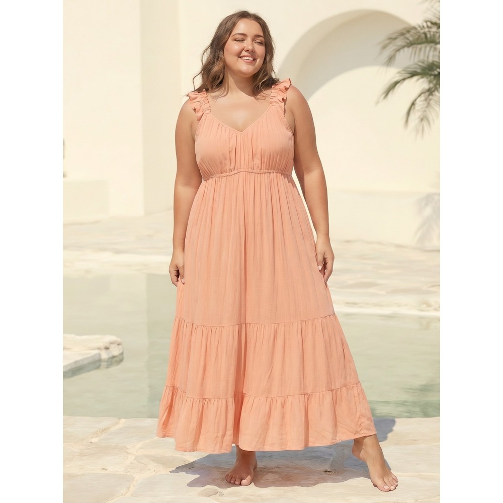 Womens Maxi Summer Dress Size 2X Lightweight‎ Feminine Beachy Resort Wear BOHO